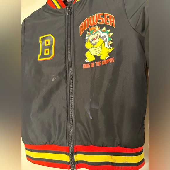 Nintendo Super Mario Bomber Jacket Bowser jacket Size 7 boys - Picture 4 of 10